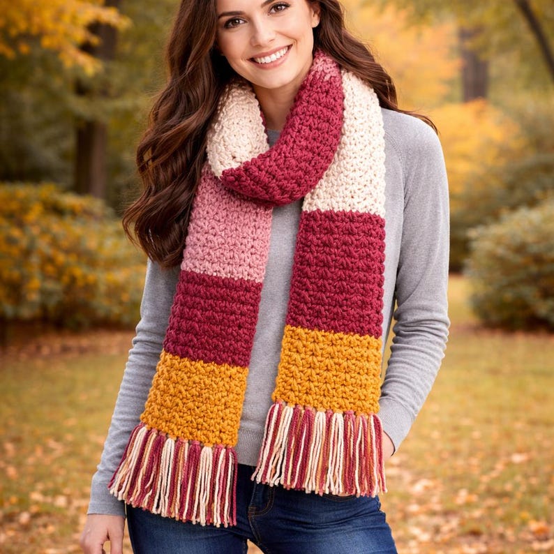 Easy Crochet Scarf Pattern PDF | Beginner Crochet Pattern | Cozy Winter ...