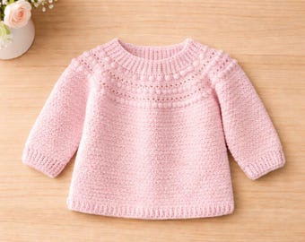 Baby Sweater Crochet Pattern PDF | Star Stitch Baby Pullover | Toddler Sweater Crochet Pattern | Easy-to-Follow Digital Download