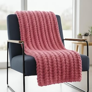 Chunky Ribbed Blanket Crochet Pattern PDF | Super Bulky Yarn Throw | Easy HDC BLO Pattern | Cozy Home Décor | Instant Digital Download