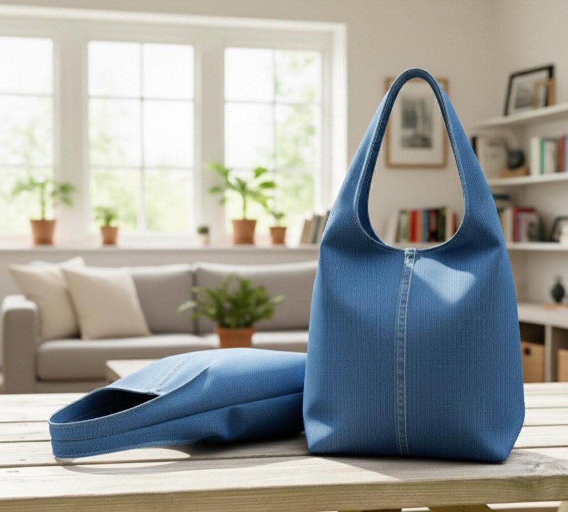 Hobo Bag Sewing Pattern PDF | Upcycled Jeans Tote Tutorial | DIY Denim ...