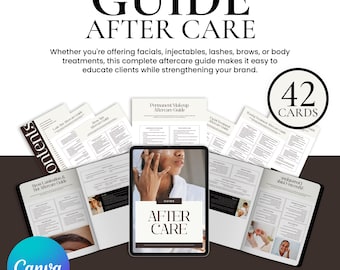 Aftercare Guide Canva Template | Printable Beauty Treatment Aftercare | Esthetician Resources, Spa & Wellness Guide PDF - Digital Download