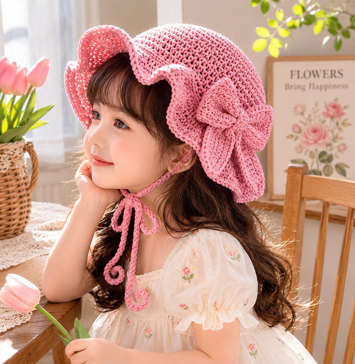 30 Ruffle Bucket Hat Crochet Patterns for Summer, Cottagecore, and Everyday Wear 34 Ruffle Bucket Hat with Bow Crochet Pattern