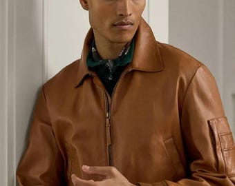 Vintage 90s Polo Ralph Lauren Cowhide Leather Biker Jacket: Buco