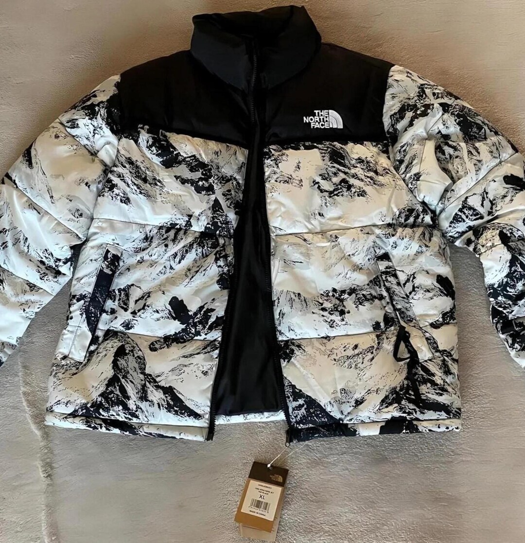 The North Face Mountain Print Puffer Jacket – Premium Winter Wear With ...