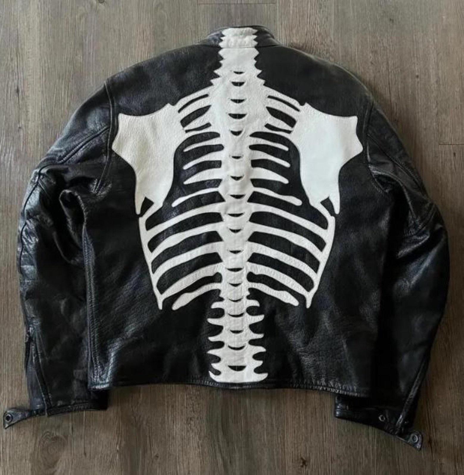 Vanson スケルトンレザージャケット | 本物の牛革バイカージャケット
