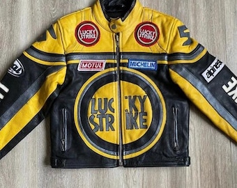 90年代のランニングレザージャケット、ラッキーストライクチーム