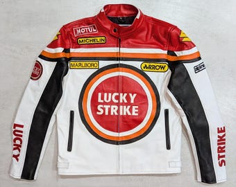 90年代のランニングレザージャケット、ラッキーストライクチーム