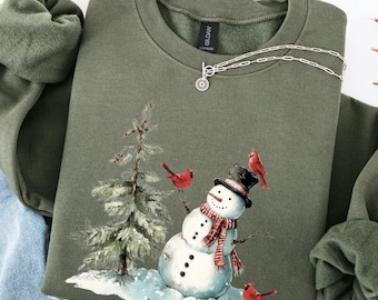 Let It Snow Sweatshirt Christmas Snowman Sweatshirt Snowman Shirt Snowman T-Shirt Holiday Crewneck Christmas Shirts for Women Christmas Gift