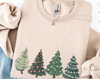 Christmas Tree Sweatshirt, Christmas Tree Shirt, Women Christmas Crewneck, Unisex Holiday Sweatshirts, Family Christmas Sweaters