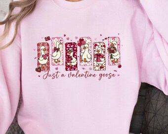 Camiseta de San Valentín con diseño de ganso, divertida camiseta de San Valentín, divertida camiseta de ganso, regalo ideal para amantes de los gansos.