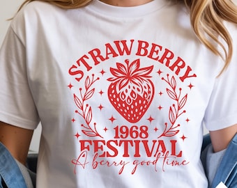 Strawberry Vintage Comfort Colors® Shirt, Strawberry Festival Cottagecore Shirt, Strawberry Comfort Colors® Tee, Summer Fruit Strawberry Tee