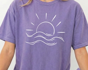 Comfort Colors® Sun T-shirt, Sunshine Tee Shirt, Summer Shirt, Beach Shirts, Summer Positive Vibes Shirt, Gift For Her, Shirts For Women