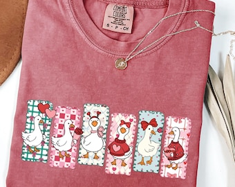 Camiseta de ganso de San Valentín Comfort Colors®, sudadera con ganso de amor divertido, camiseta con animal de San Valentín