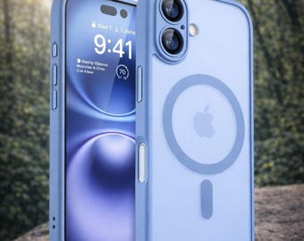 Funda magnética antigolpes para iPhone con carga inalámbrica Magsafe – Protectora translúcida mate para iPhone 11-17 Pro Max Plus