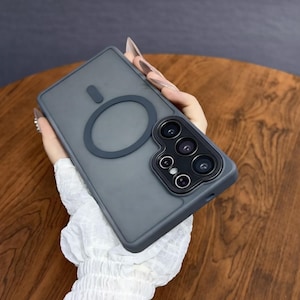 Magnetic Luxury Shockproof Case for Samsung Galaxy S26/S25/S24 Ultra Plus with Magsafe Wireless Charging Gray