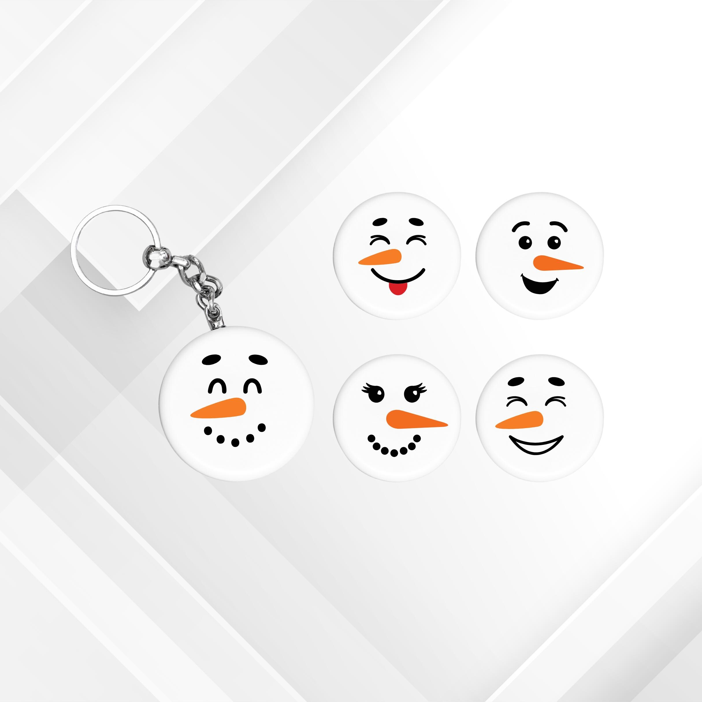 Snowman Face SVG Bundle | Cute Christmas Clipart | Carrot Nose Faces ...
