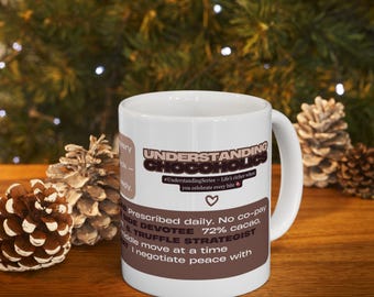 Understanding Chocoholics Mug: Funny Chocolate Lover Gift, Hot Cocoa & Coffee Cup