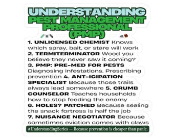 Understanding Pest Management Professional: Funny Sticker - Exterminator & PMP Humor for Laptops, Toolboxes and Clipboards