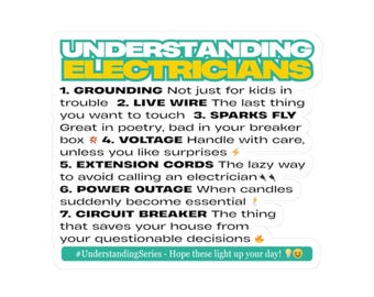 Understanding Electricians Sticker: Funny Gift for Electricians