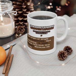 Mug drôle pour amateurs de café : caféine philosophe, tasse humour matinale