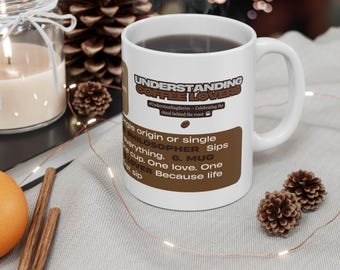Funny Coffee Lovers Mug: Caffeine Philosopher, Morning Humor Cup
