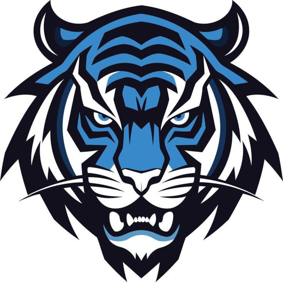 Blue Tiger Sticker Art - Etsy
