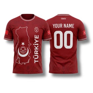 Turkiye Benutzerdefinierte Name Nummer Shirt, Rotes Fußball-Fan T-Shirt, 2026 Anhänger Geschenk