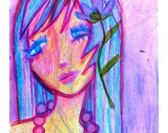 Flower Girl Art Print