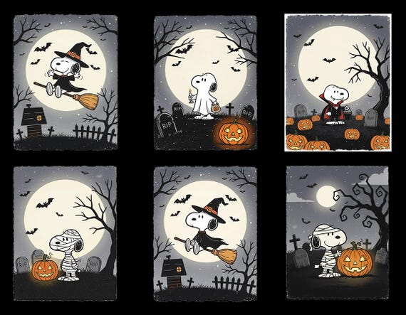 Snoopy Halloween Clipart, Dog Peanuts SVG PNG Bundle - Etsy