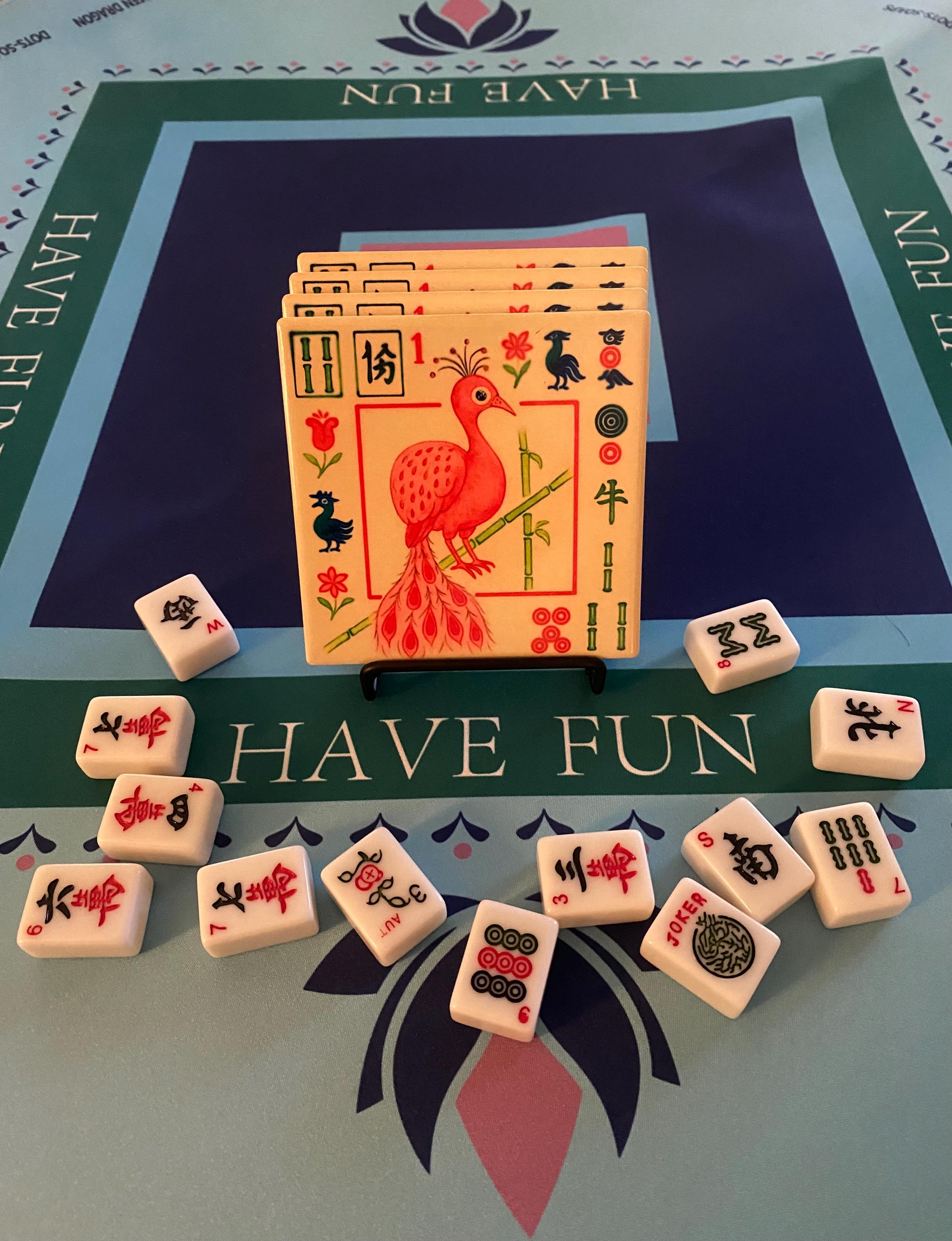 Mahjong Bird Bam Ceramic Coaster Sets – Colorful Game Night / Bar ...