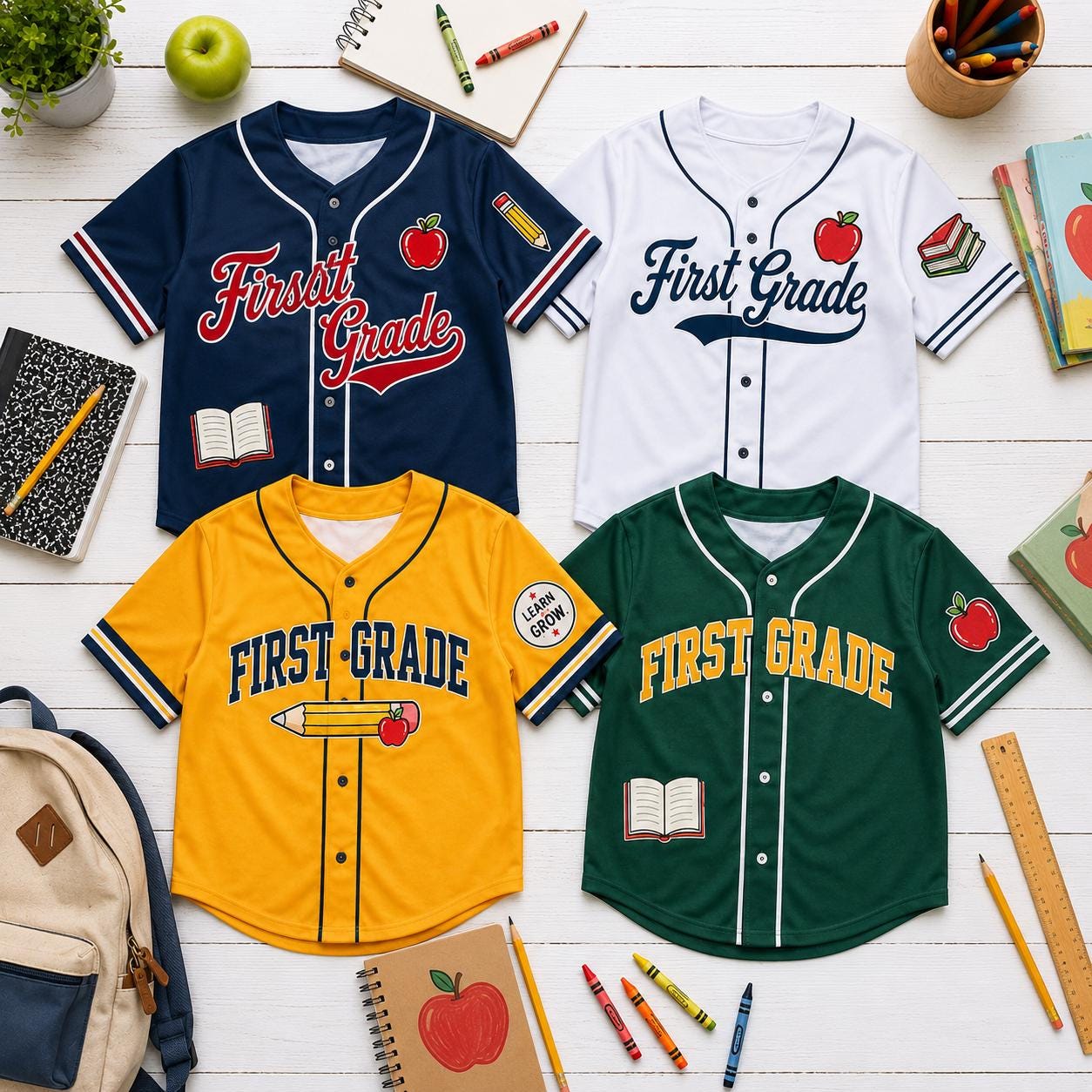 Personalized Grade Baseball Jersey for Kids, Back to School Shirt, First Day of School Outfit, Teacher Student Jersey