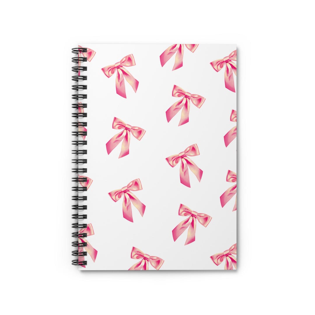 Pink Bow Spiral Notebook: Chic Ribbon Design Journal - Etsy