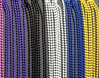 Collar con cadena de acero revestido de 76 cm (30") con cuentas de bola de 2,4 mm. Disponible en varios colores. Envío gratuito.