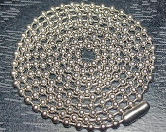 Collar, pulsera y llavero de cadena corta de acero inoxidable T304 con bola de 2,4 mm y placa de identificación.