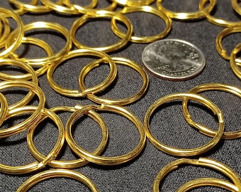 Llaveros de latón para coche, trabajo, hogar y manualidades - Anilla dividida redonda de 24 mm (1"), de alta calidad.