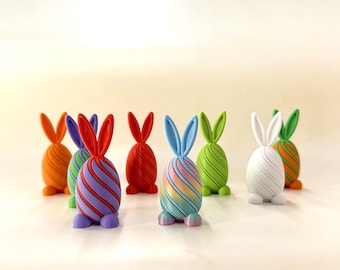 Osterhase Ei Zappeln Spielzeug, 3D Gedruckt Passthur Fidget, Nettes Häschen Ohr Schreibtisch Spielzeug, Ostern Korb Geschenk, Buntes Stress Relief Spielzeug