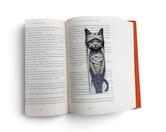 Mummy Cat Halloween 3D Bookmark
