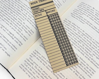 Vintage Library Card Book Tracker 3D Bookmark