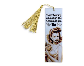 Smutty Little Christmas Pinup Girl 3D Bookmark