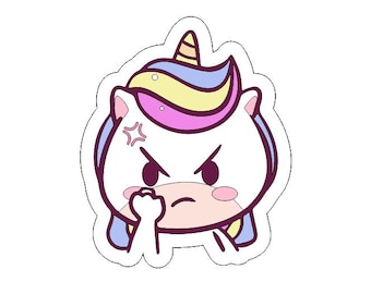 Feisty Unicorn Sticker, Cute Sticker, Tumbler Sticker, Laptop Sticker, Helmet Sticker, Car Sticker