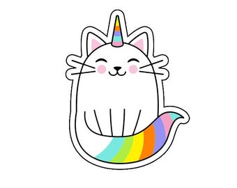 Caticorn Vinyl Sticker, Cute Sticker, Tumbler Sticker, Laptop Sticker, Car Sticker