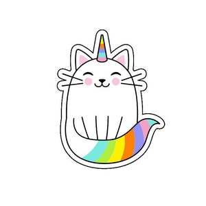 Caticorn Vinyl Sticker, Cute Sticker, Tumbler Sticker, Laptop Sticker, Car Sticker