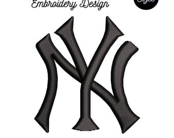 Diseño de bordado de Nueva York, NY / Archivo de bordado de letras NY / Bordado a máquina de Nueva York / Descarga instantánea