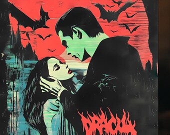 Dracula Vampire Poster: Vintage Gothic Horror Art (Digital Download)