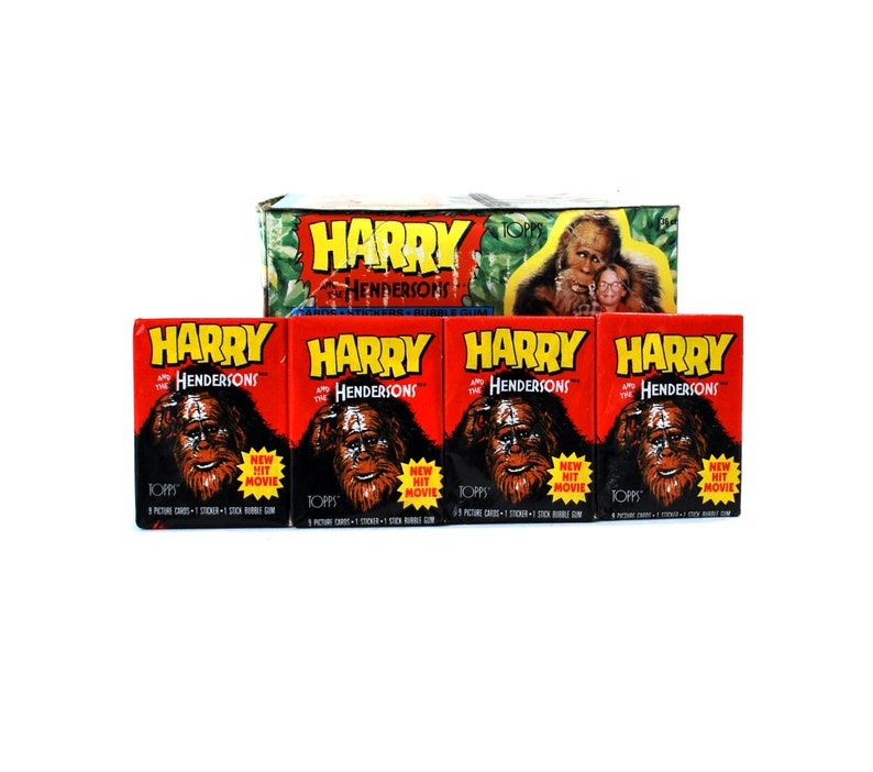 4 packs of Harry And The Hendersons Trading Cards by Topps 1987 image 2