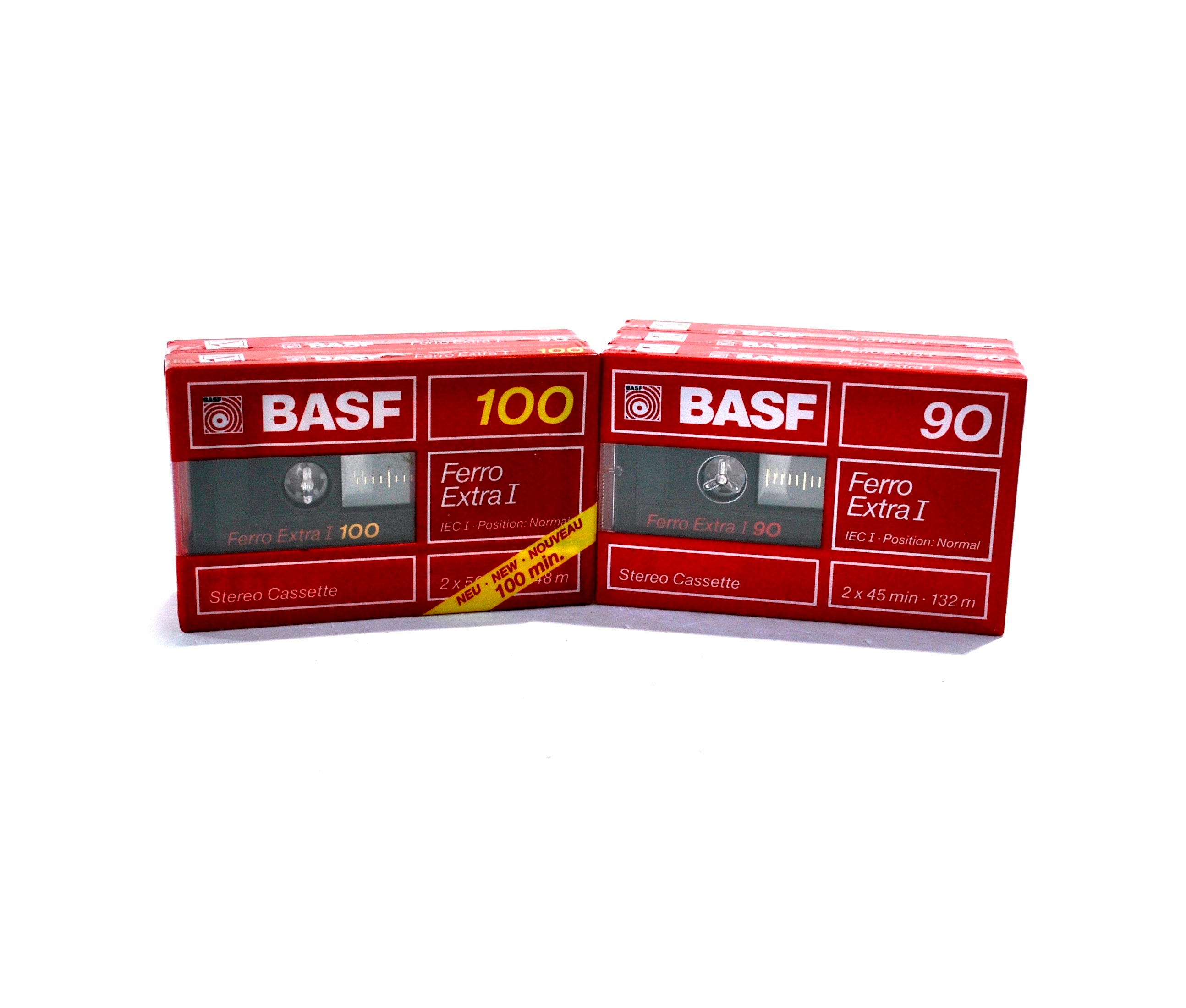 Nuevo Lote de 2 en Blanco Sellado BASF Ferro Extra/Rca Hi-fi Stereo Cassette Cinta 