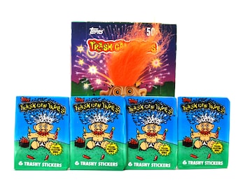4 packs Trash Can Trolls Sticker Cards by Topps Garbage Pail Kids