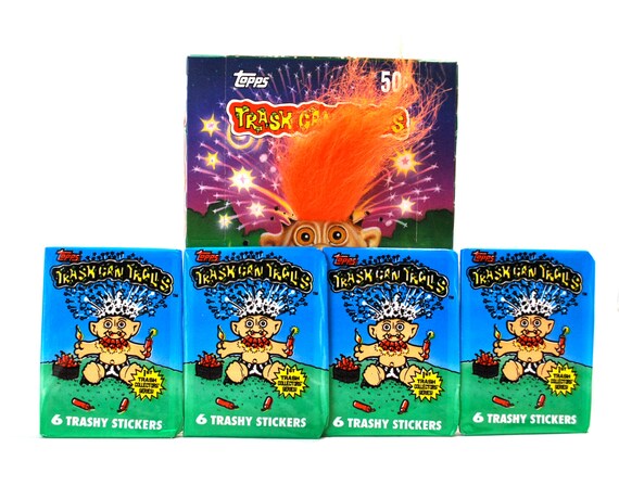 4 packs Trash Can Trolls Sticker Cards by Topps Garbage Pail Kids