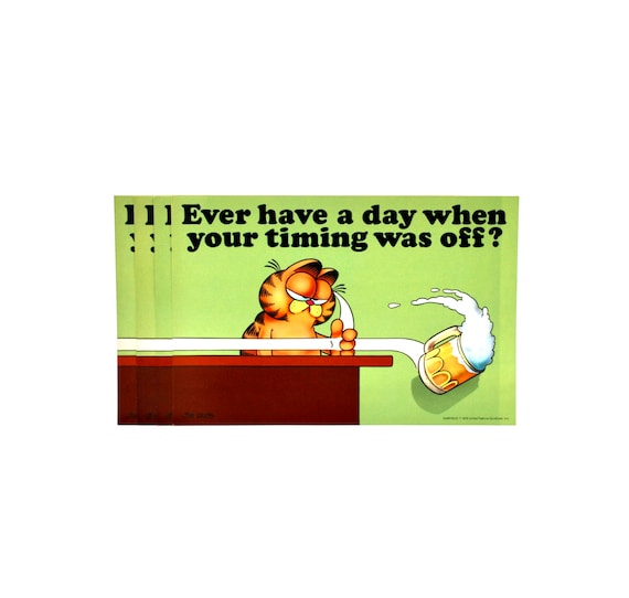 Garfield Poster Timing Was Off? Old Stock Measures 13.5 X 9 - Etsy