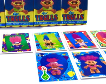 4 Packs Troll Doll Trading Cards Russ by Topps Dam Troll Wishnik
